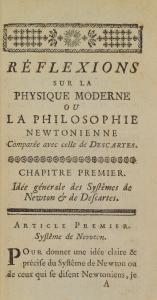 Reflexions sur la physique moderne, ou, La philosophie newtonienne