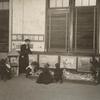 Students with a sandbox