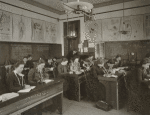 Students with microscopes