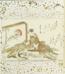 Women enjoying a New Year surimono.