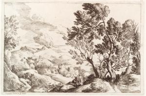 Mountainous landscape with a house