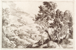 Mountainous landscape with a house