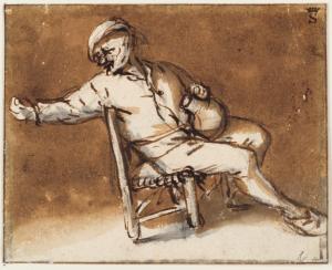 Peasant seated with jug