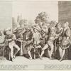 Gentlemen at a richly laid table