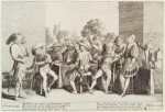Gentlemen at a richly laid table