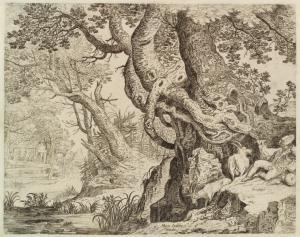 Shepherd Sleeping before a Large Tree….