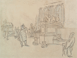 Policeman in front of New York Public Library