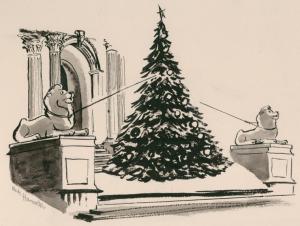 Library Lions support Christmas tree