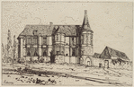 Château with two round turrets.