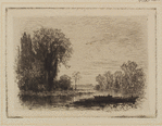 River scene, with a small boat.