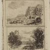 Two miniatures on one plate (Cliffs by the seashore, and A clearing)