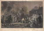 Pulling down the Statue of George III by the "Sons of Freedom" at the Bowling Green, City of New York July 1776