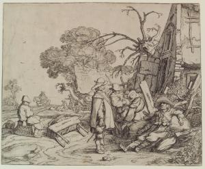 Four landscapes with figures