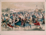 Central-Park, winter. The skating pond. New York