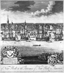 A south prospect of ye flourishing city of New York in the province of New York in America