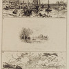 Trouville, Paysage et Villers (trois croquis sur la meme planche).