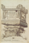 In Via Cassia; Roma, ad tertium lapidem; monumentum marmoreum; huiusmodi forma, et ornamentis; exesum prope vetustate