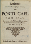 Declaratie van Sijn Koninghlijcke Majesteyt van Portugael Don Ioan