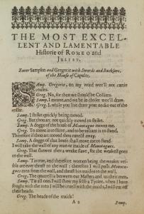 The Most Excellent And Lamentable Tragedie of Romeo and Juliet. As it hath been sundry times publikely Acted by the Kings Majesties Servants at the Globe. Written by W. Shake-speare. Newly corrected, augmented, and amended
