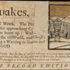 Earthquakes, tokens of God's power and wrath