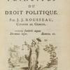 Du contract social, ou, Principes du droit politique
