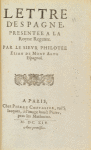 Lettre d'Espagne presentee a la royne regente
