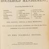 The book of household management [title page]