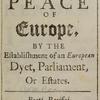 An essay towards the present and future peace of Europe