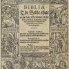 The Bible, that is, the holy Scripture of the Olde and New Testament, title page