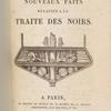 Nouveaux faits relatifs à la traite des Noirs