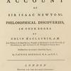 An account of Sir Isaac Newton's philosophical discoveries