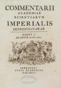 Commentarii Academiae scientiarum imperialis Petropolitanae