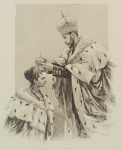 Ego Imperatorskoe Velichestvo Gosudar' Imperator Nikolai Aleksandrovich , vozlagaiushchii koronu na glavu Eia Imperatorskago Velichestva Gosudaryni Imperatritsy Aleksandry Feodorovny