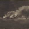 Sketch of the burning & destroying of Castle William in Boston Harbour