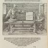 Draftsman drawing a lute