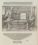 Draftsman drawing a lute