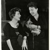 Gypsy Rose Lee and Ethel Merman during rehearsal for the stage production Gypsy.
