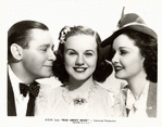 Publicity photo of Herbert Marshall, Deanna Durbin, and Gail Patrick in the motion picture Mad About Music