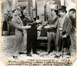 Publicity photo of Milton "Zeppo" Marx, Julius "Groucho" Marx, Leonard "Chico" Marx, and Arthur "Harpo" Marx in the motion picture The Cocoanuts.