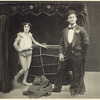 Harry Houdini and Bess Houdini with props from their Metamorphosis illusion