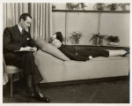 Donald Randolph (sitting) and Gertrude Lawrence (lying down) in Lady in the Dark.