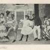 "An impromptu coon dance in the public square of Boston". [From left: Hattie McIntosh, George Walker, Aida Overton Walker, Bert Williams, and Lottie Williams performing cake walk in the stage production In Dahomey as published in The Playgoer]