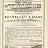 Spanish Love at the Maxine Elliott's Theatre, August 23, 1920