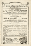 Spanish Love at the Maxine Elliott's Theatre, August 23, 1920