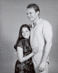 Publicity photo of Nancy Kwan and James Olson in the touring company stage production The World of Suzie Wong.