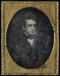 Framed oval daguerreotype of Edwin Booth.