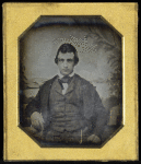 Framed octagon daguerreotype of Edwin Booth