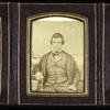 Leather-bound triptych of framed photographs of Edwin Booth