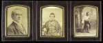 Leather-bound triptych of framed photographs of Edwin Booth