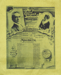 Silk souvenir program for special production of Macbeth with Edwin Booth and Helena Modjeska, English's Opera House Indianapolis